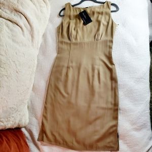 NICOLE MILLER NWT/ vintage tan wool stretch classic dress